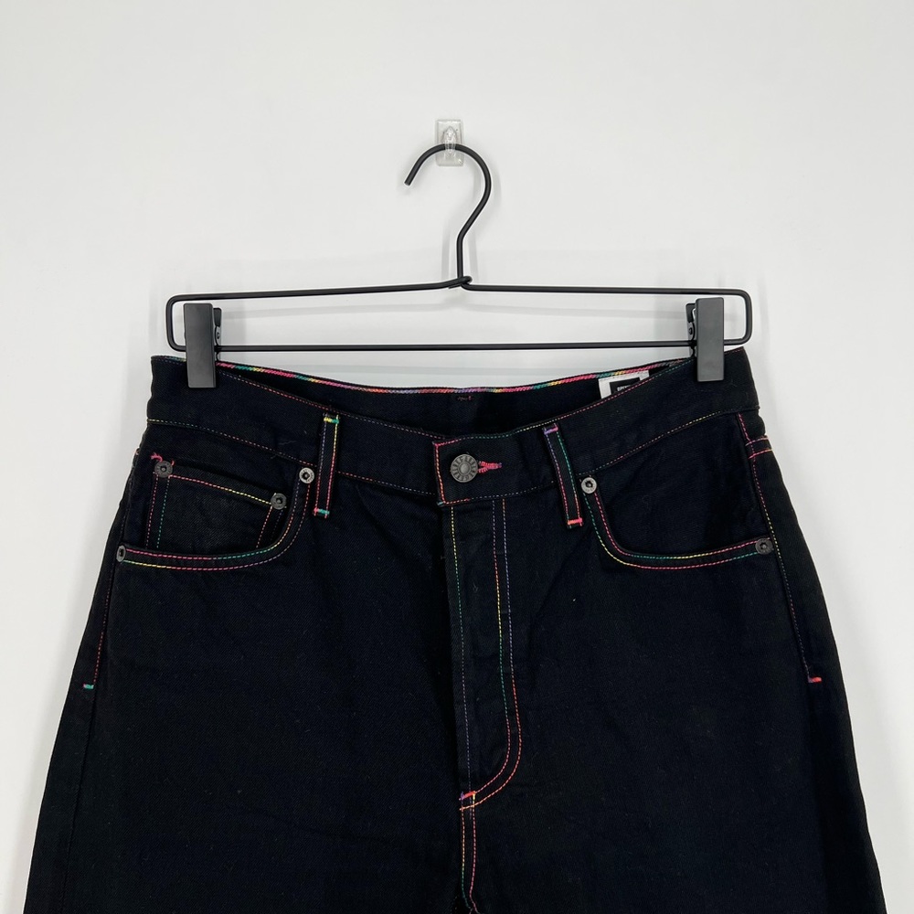 AGOLDE x Opening Ceremony 90s Collab Rainbow Contrast Stitch Black Jeans
